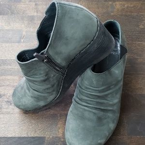 Dansko booties size 37 or 7 green gray wedge